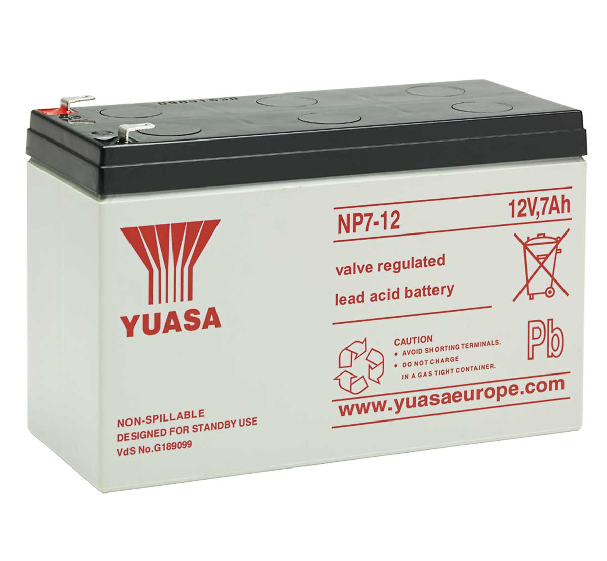 Yuasa NP7-12 12V 7Ah VRLA Lead Acid Battery